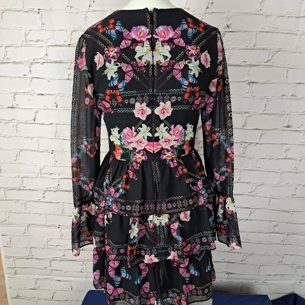 𝅺BEBE Print Ruffle Tiered‎ Dress - Picture 10 of 16